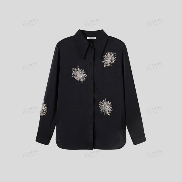 Heavy handmade beaded mid-length elegant shirt