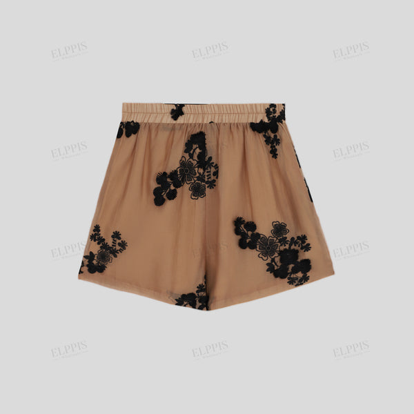 Tencel 3D embroidered casual shorts