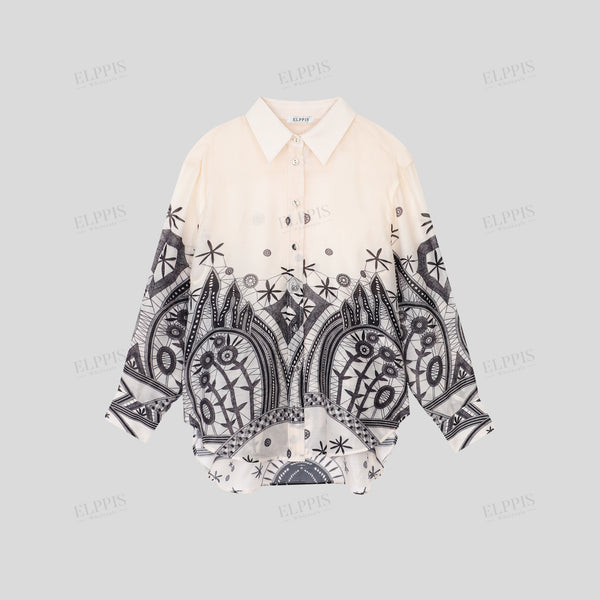 Positioned Print Court Style Shirt