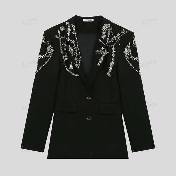 Heavy beaded regal fitted luxury blazer