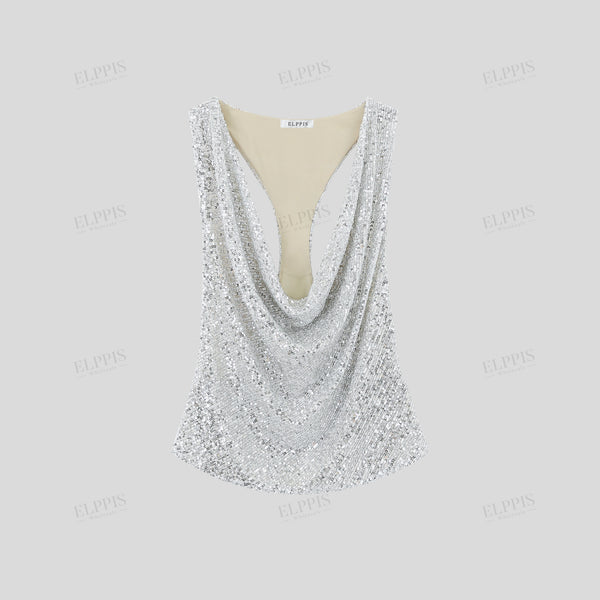 Sensual party sequin tank top