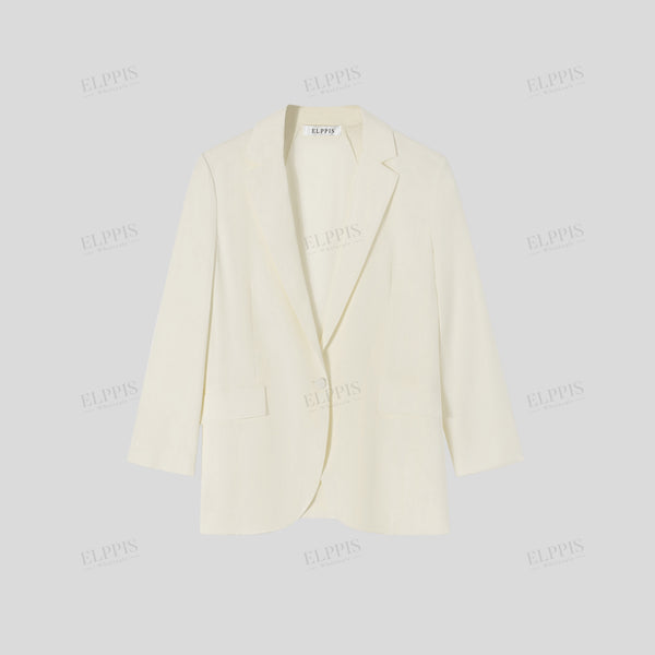 Minimalist satin H-line long sleeve blazer