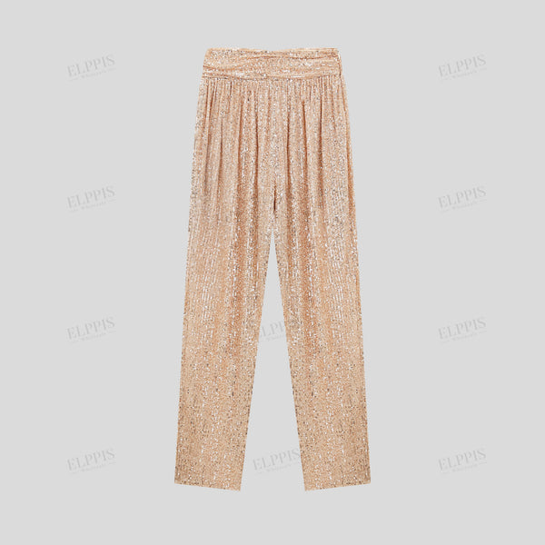 Sequin tapered trousers