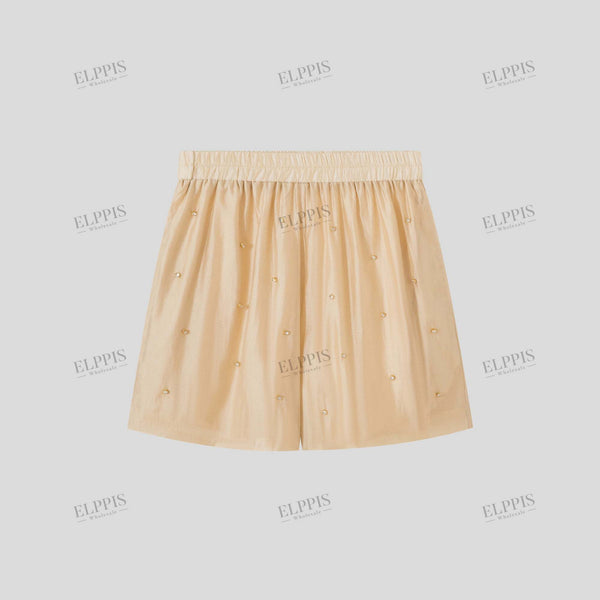 Tencel embellished A-line shorts