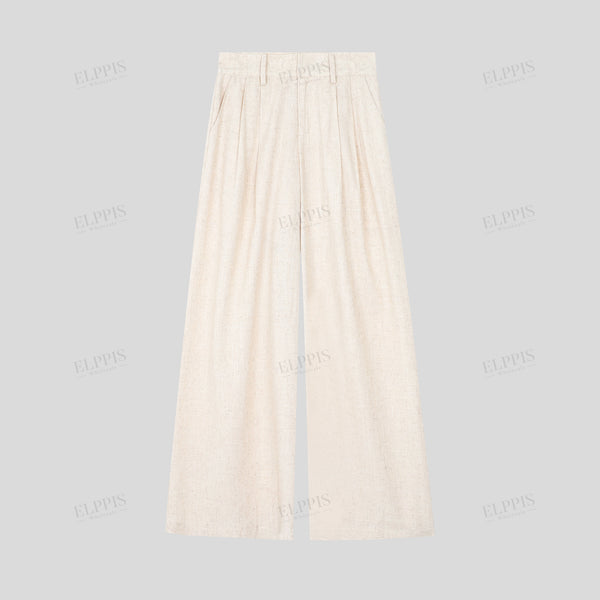 Vacation Cotton-Linen Apricot Long Pants