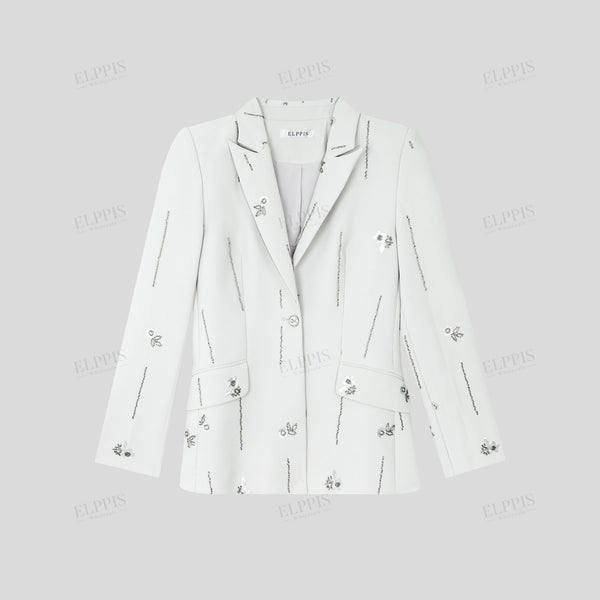 Heavy craftsmanship bead embroidery commuter jacket