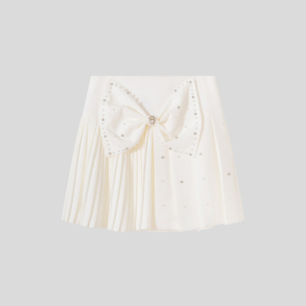 Handmade beaded pleated mini skirt