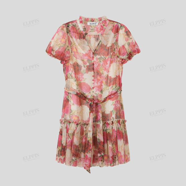 Printed short sleeve dress